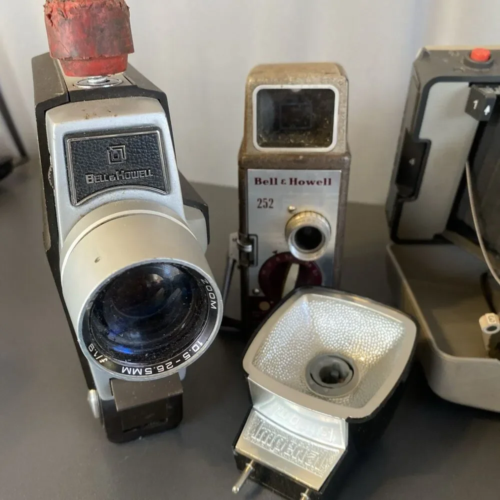 Vintage Camera Mixed Lot Accessories Film Untested Prop Shelf Display AS IS